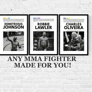 CUSTOM MMA POSTER, Choose Any Fighter, Made For You, Personalised Order