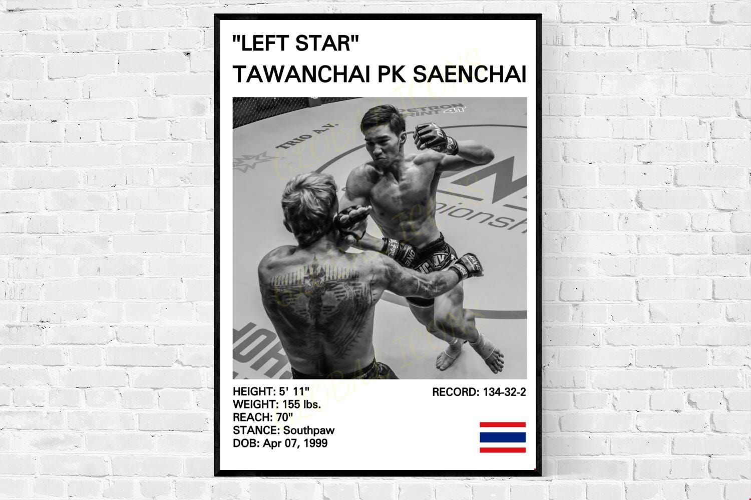 Tawanchai PK Saenchai Muay Thai Poster: Global Icons Art Print