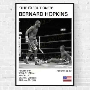 Bernard Hopkins Poster, Bernard Hopkins Boxing Print, Boxing Posters, Boxing Gifts