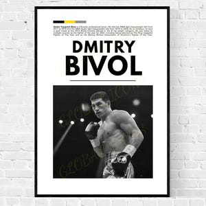 Impresión de Dmitry Bivol, póster de boxeo de Dmitry Bivol, pósteres de boxeo, regalos de boxeo