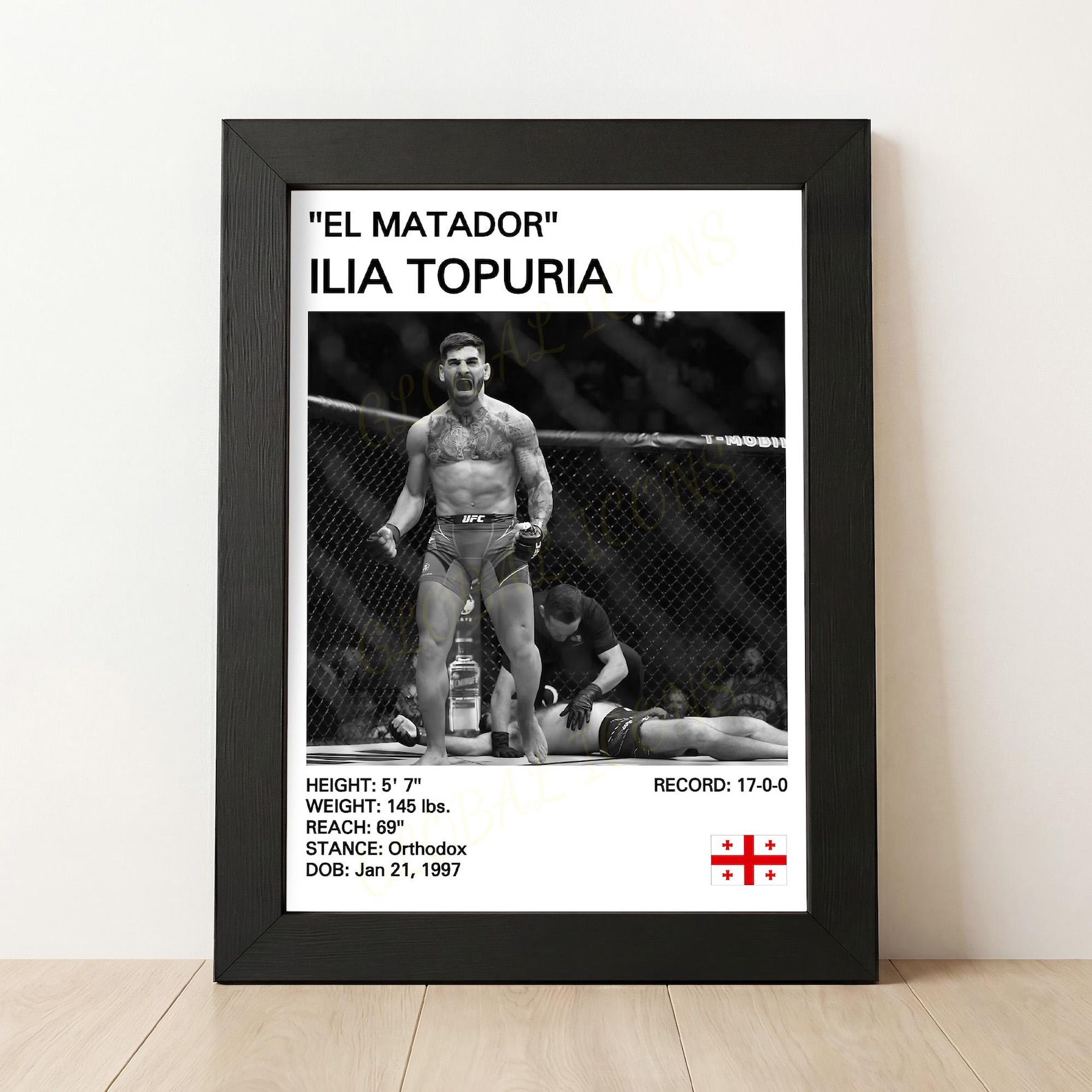 Topperia Ilia Topuria 'el Matador' MMA Poster Print - Etsy