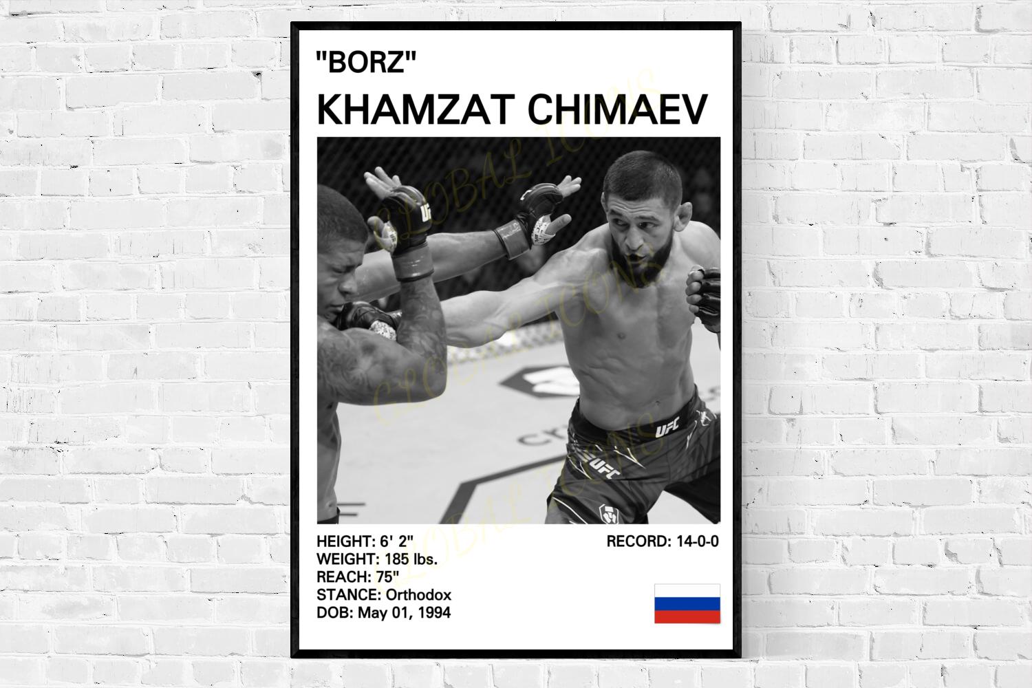 Khamzat Chimaev Poster, Khamzat Chimaev Print, MMA Prints, Mixed Martial Arts