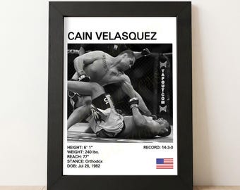 Póster de MMA de Cain Velasquez: Impresión de Artes Marciales Mixtas