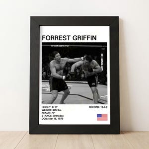 Póster de MMA de Forrest Griffin: Impresión de artes marciales mixtas