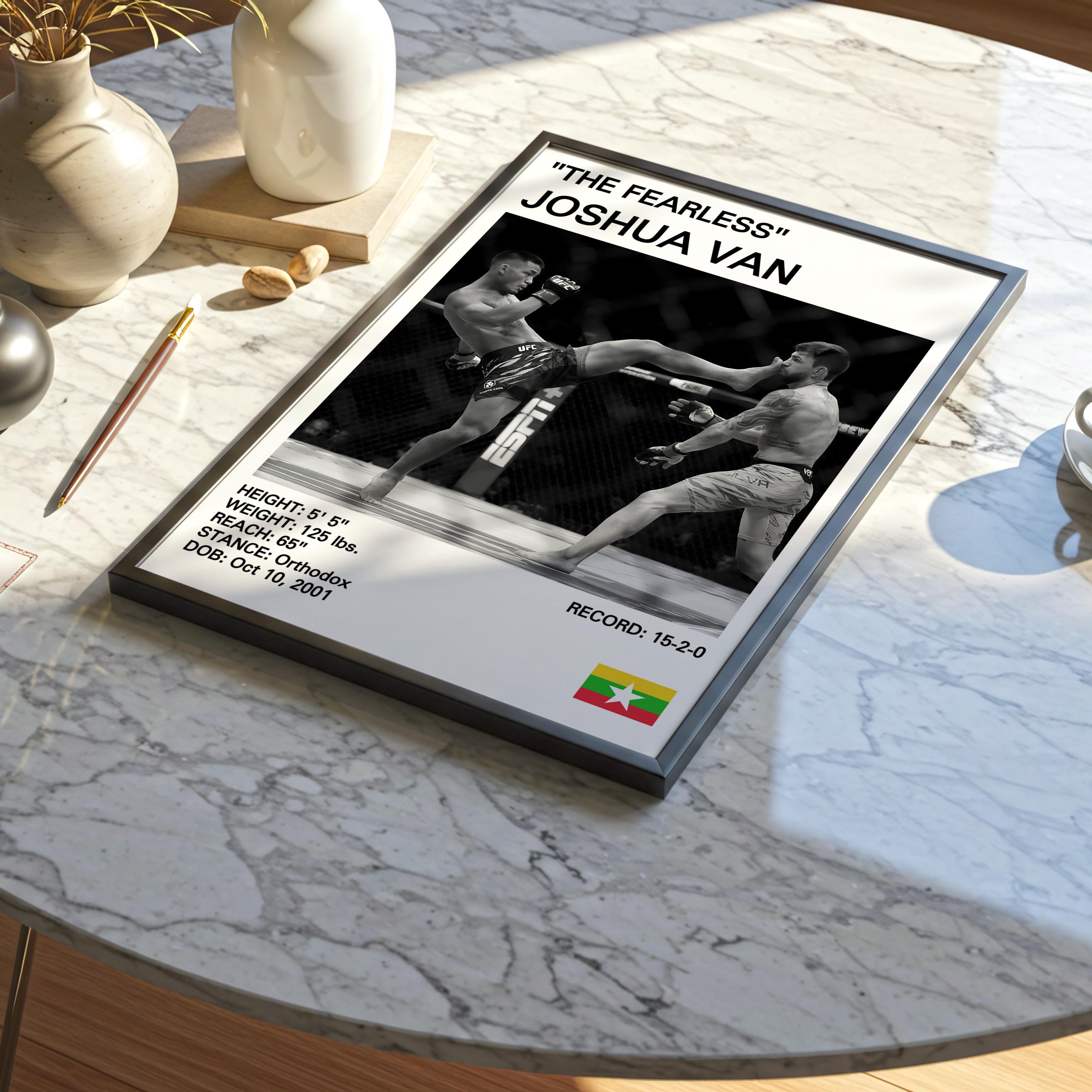 Joshua Van MMA Poster: the Fearless, Knockout Art - Etsy