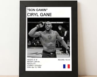 Ciryl Gane MMA Poster: Gerahmt oder Ungerahmt