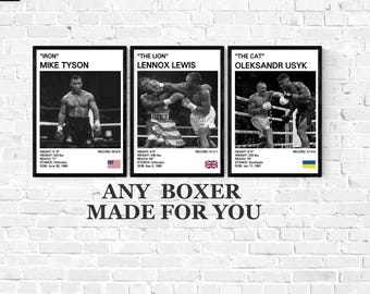 Custom Boxing Art Print: Any Boxer, Past or Present Created For You