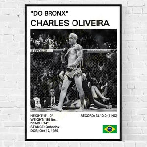 Charles Oliveira &quot;Do Bronx&quot; MMA Poster: Brazilian Fighter Art Print