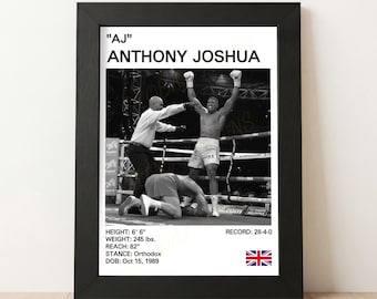 Póster de boxeo de Anthony Joshua: Impresión semibrillante, regalo de boxeo