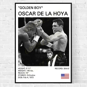 Oscar De La Hoya Poster, Oscar De La Hoya Boxing Print, Boxing Posters, Boxing Gifts