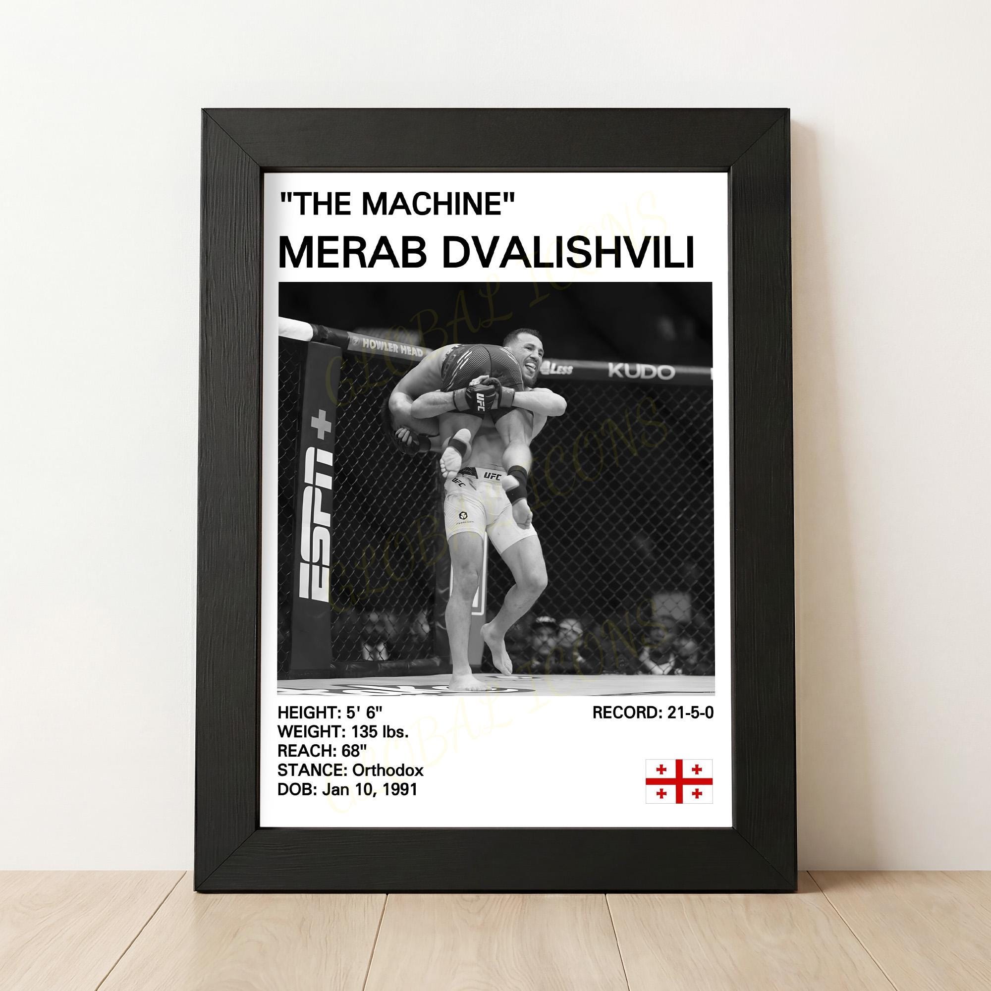 Merab Poster Merab Dvalishvili Poster, Merab the Machine Dvalishvili Print, Mixed ...