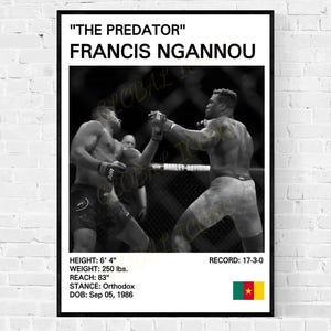 Francis Ngannou &#39;The Predator&#39; MMA Poster: Global Icons Print