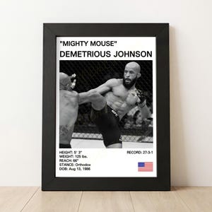 Demetrious Johnson Print, Mighty Mouse Poster, Mixed Martial Arts