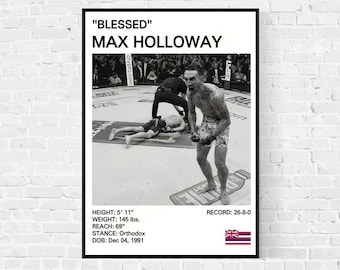 Max Holloway Poster, Max Holloway Print, Mixed Martial Arts Gifts, MMA Posters, MMA Fans