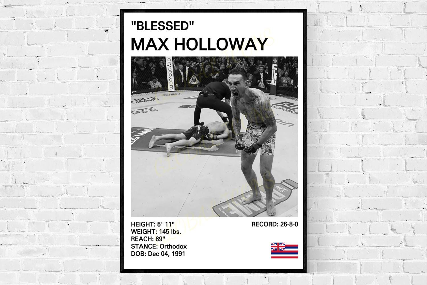 Max Holloway Poster: MMA Global Icon Art Print