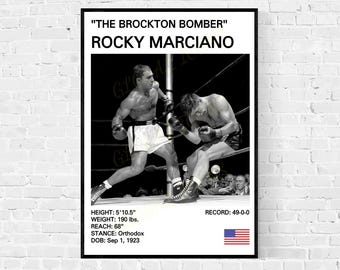 Rocky Marciano Boxing Poster: The Brockton Bomber Print