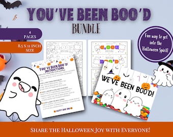You've Been Boo'd Printable Bundle – Halloween Boo Sign, Treat Bag Tags & Instructions – Fun Halloween Activity for Kids and Neighbors