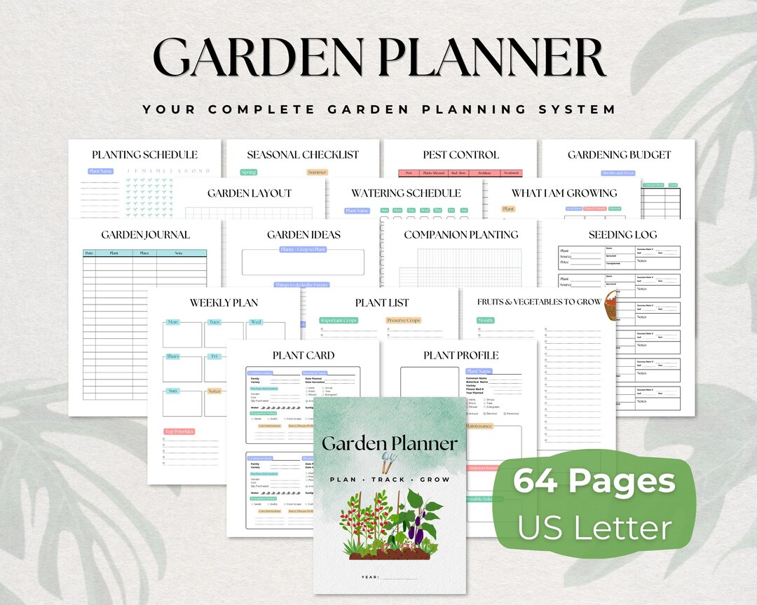 Garden Planner Printable PDF, Vegetable Garden Planner, Garden Journal ...