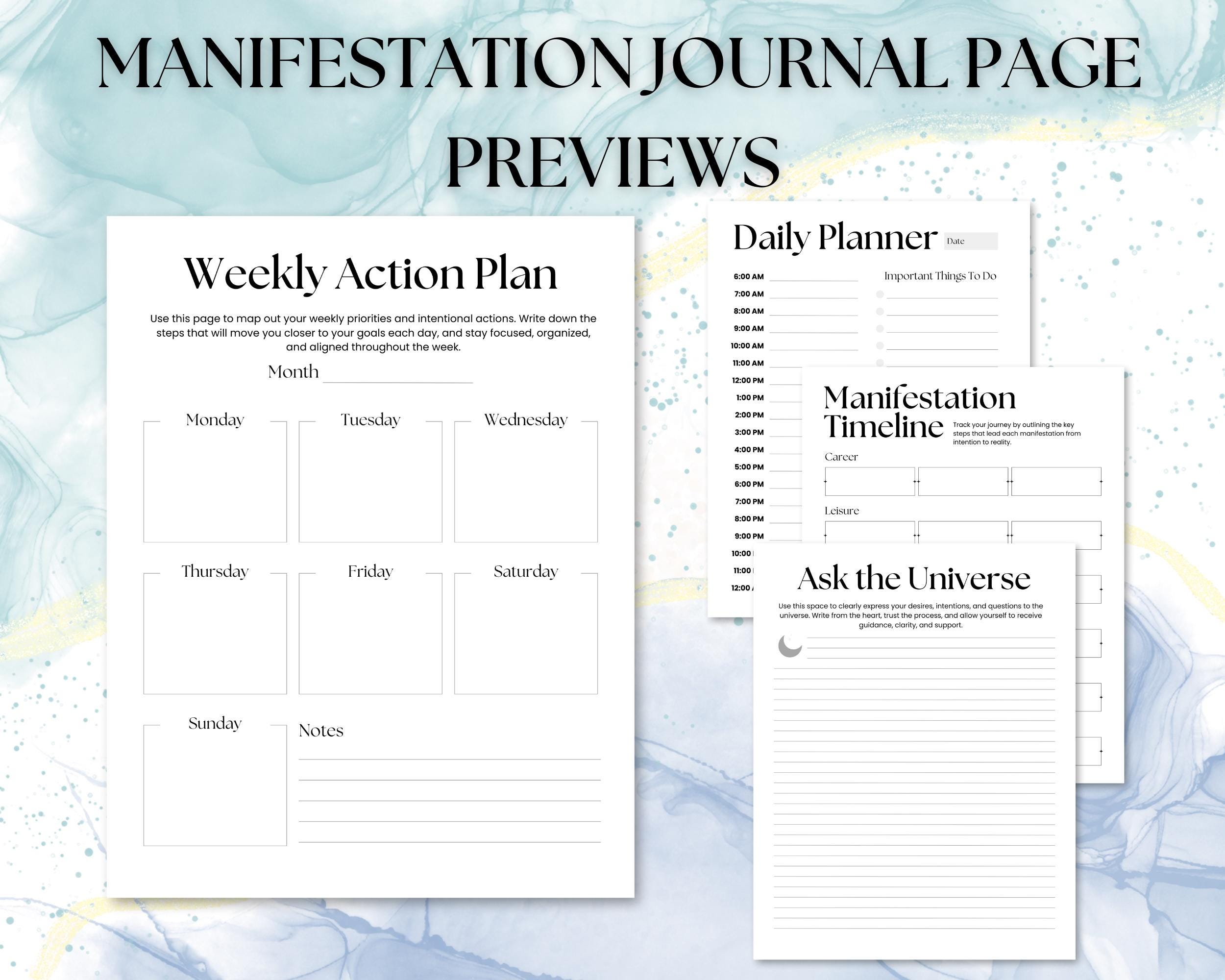 Manifestation Journal Printable | Mindset & Intention Planner | Self ...