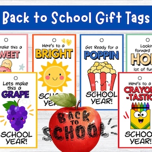Back to School Printable Gift Tags – Fun & Colorful Classroom Favor Tags for Students – Teacher Welcome Tags – Instant Download