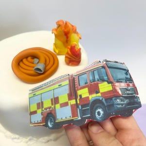 Fire Engine Edible Cake Toppers | Fire Fighter Cake Decorations