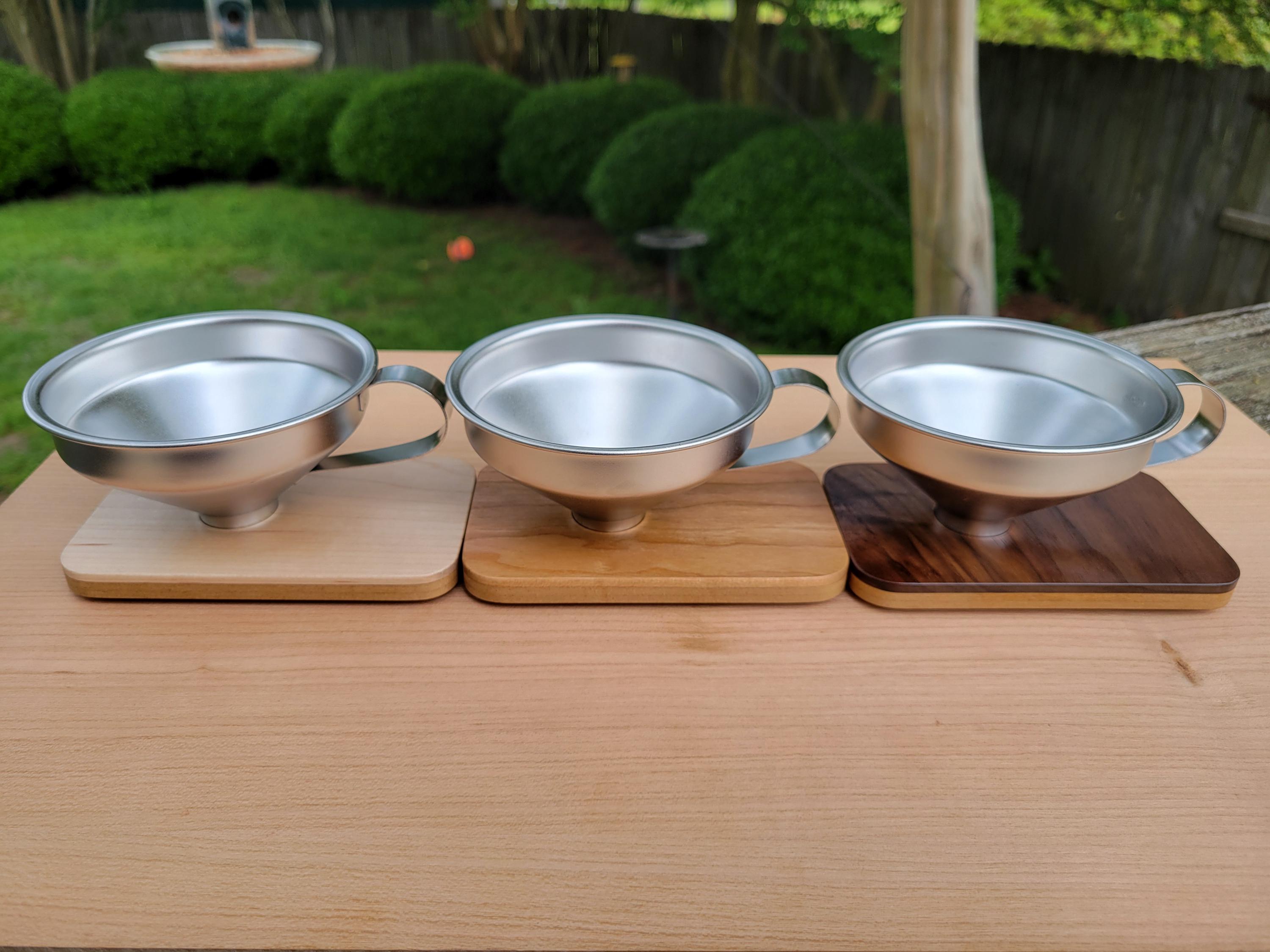 Custom Wooden Hopper Lid With Stainless Funnel for Timemore