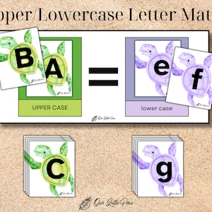 Ocean Turtle Uppercase and Lowercase Letter Match, Preschool and ...