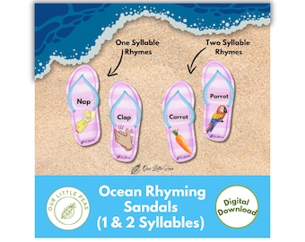 Ocean Rhymes, Early Literacy, Preschool and Kindergarten Printable, Preschool Printable, Preschool Activity, Homeschool Printable, Education