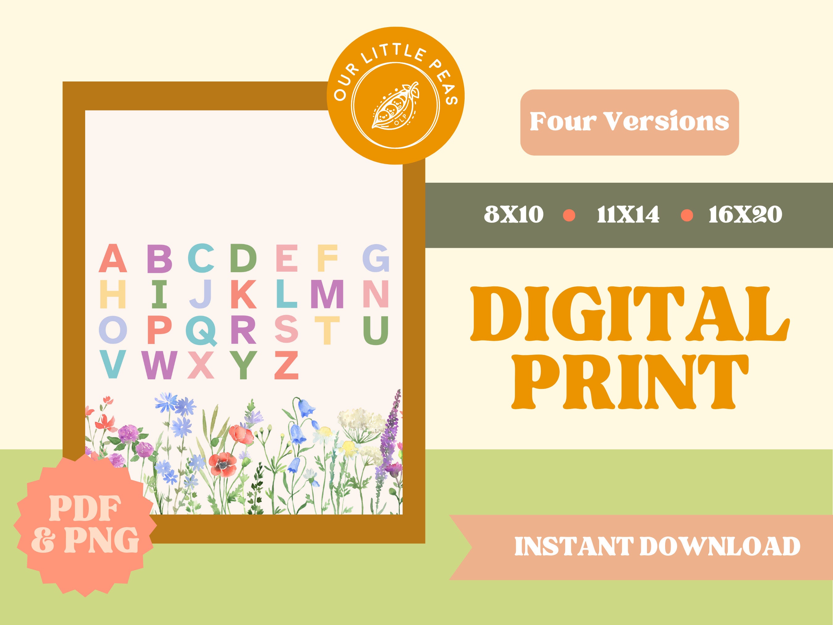 ABC Poster Homeschool, Digital Print, School, Kids Art,educational ...
