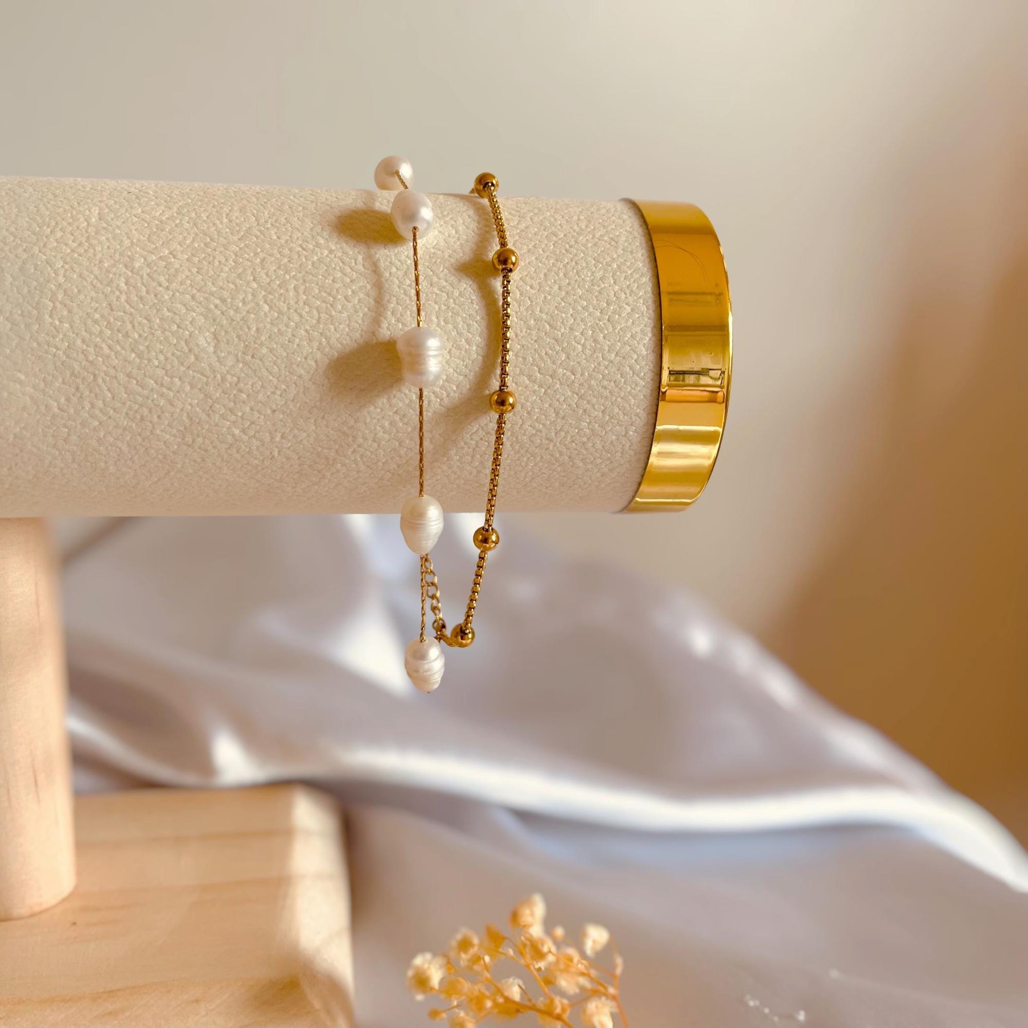 2SET【TATIANA】Pearl and Color Cubic jewel Bracelet☆追跡付 Tahitian Circle Pearls and Gold Bracelet by Tamsen Z by Ann