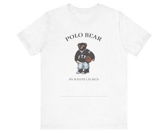 Polo Bear, Ralph Lauren, Vintage 90's throwback, FTP Ski mask Teddy Bear, Preppy Aesthetic Sport, Unisex Jersey Short Sleeve Tee shirt