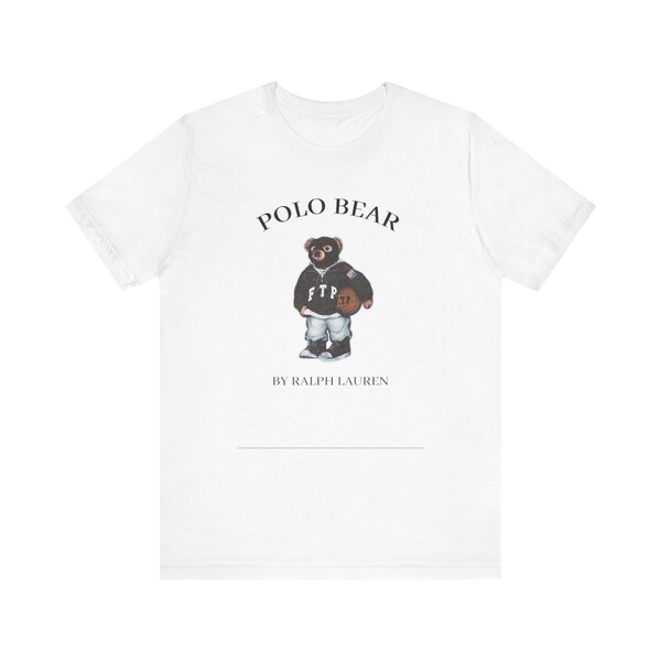 Polo Bear, Ralph Lauren, Vintage 90's throwback, FTP Ski mask Teddy Bear, Preppy Aesthetic Sport, Unisex Jersey Short Sleeve Tee shirt