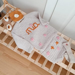 Personalized Newborn and toddler sweater and pants set, baby girl gift, baby boy gift, Pascalya boy, pascalya girl image 1