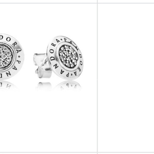 Classic sparkling Pandora logo earrings. With free gift bag