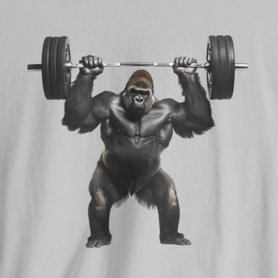 Gorilla T-Shirt, Gorilla Strength, Strong Gorilla Shirt, Gym Lover Shirt, Workout Tee, Weightlifting Shirt, Ape, Monkey, Gift