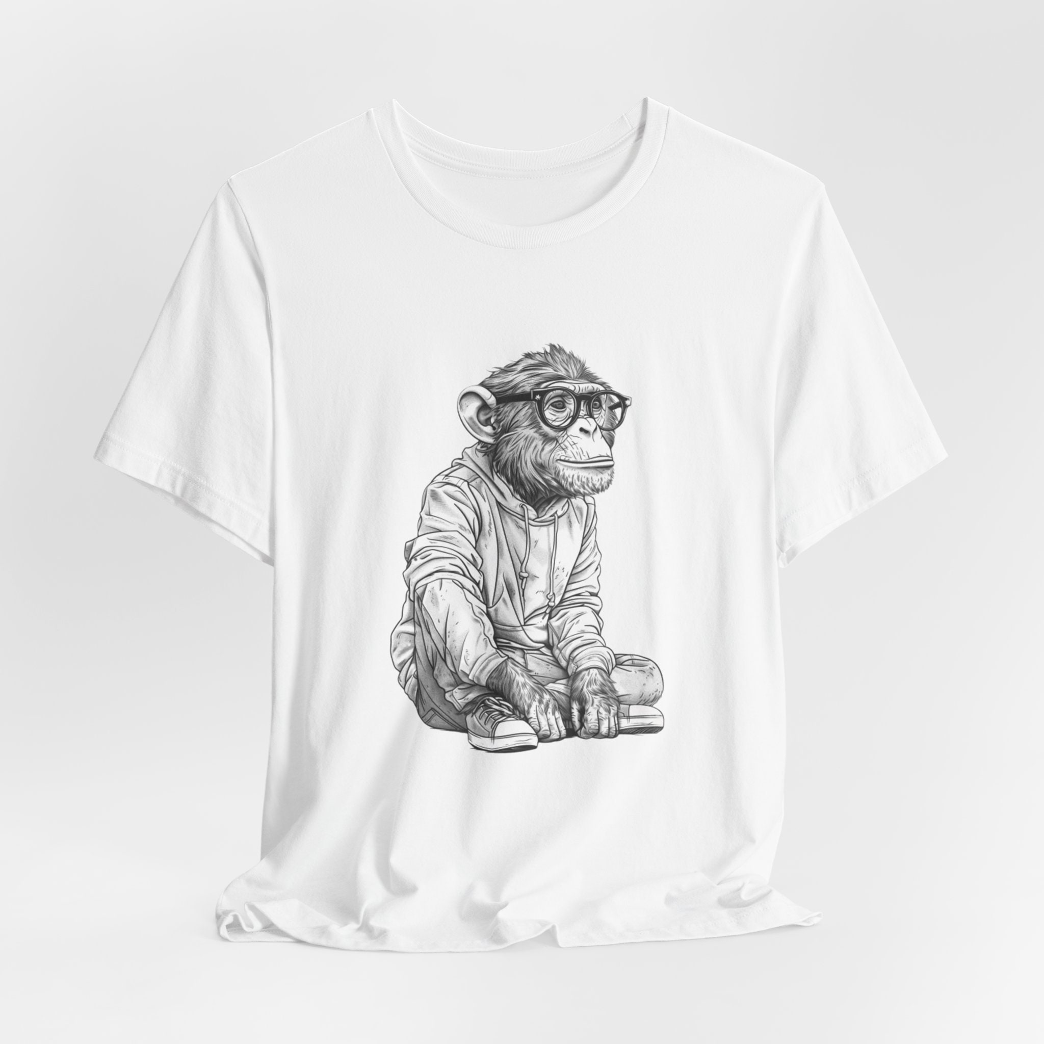Monkey T-shirt | Nerdy Monkey Glasses Hoodie | Monkey Lover Gift ...