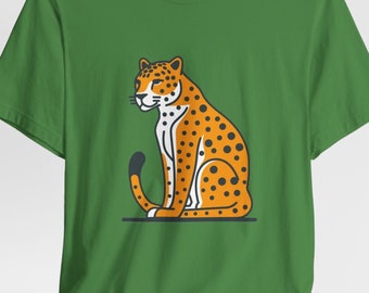 Jaguar T-shirt | Leopard | Sitting Wildcat Cheetah | Graphic Jaguar Tee | Big Cat Shirt | Animal Print | Casual | Gift