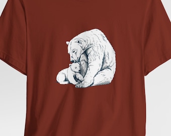 Polar Bear T-Shirt, Polar Bear Lover, Polar Bear Family, Cute Polar Bear, Polar Bear Hugging, Winter Shirt, Holiday Gift, Christmas Gift