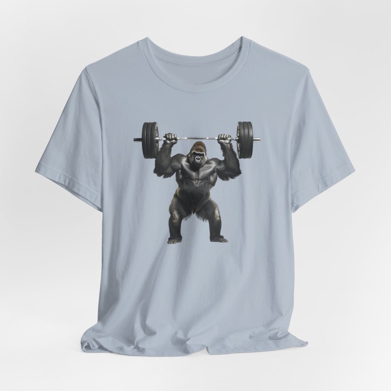 Gorilla T-Shirt, Gorilla Strength, Strong Gorilla Shirt, Gym Lover Shirt, Workout Tee, Weightlifting Shirt, Ape, Monkey, Gift image 3