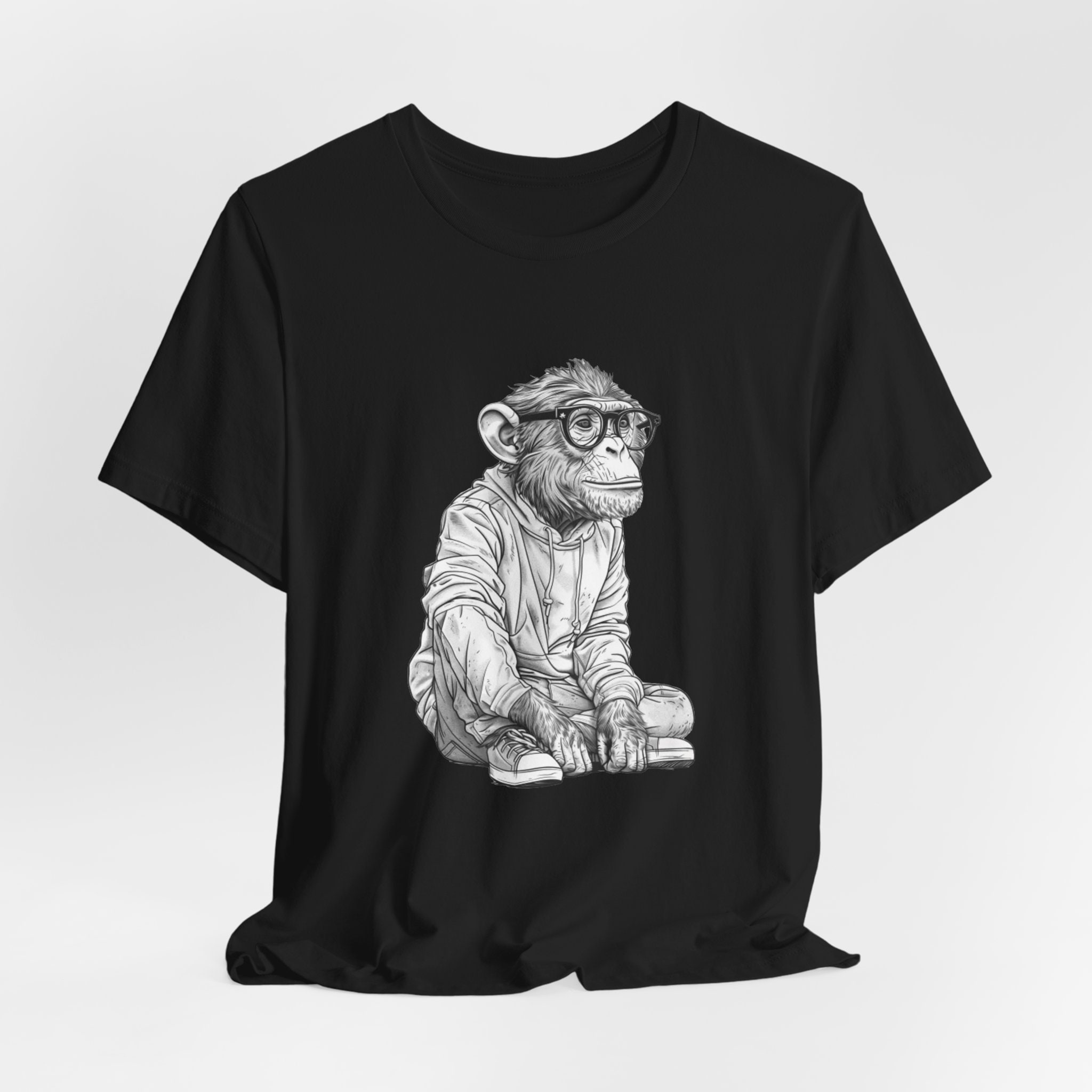 Monkey T-shirt | Nerdy Monkey Glasses Hoodie | Monkey Lover Gift ...