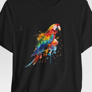 Colorful Parrot T-Shirt, Watercolor Parrot, Bird Shirt, Birdwatcher Shirt, Birdwatching Lover Shirt, Jungle Bird Shirt, Bird Lover Tee, Gift