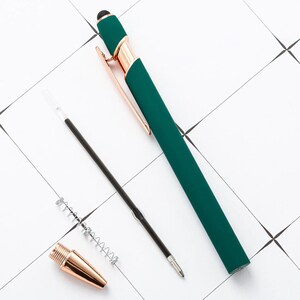 Gepersonaliseerde luxe soft touch rosé gouden pen, cadeaupennen voor vrouwen beste vrienden cadeau, zakelijke pennen bulk fancy aangepaste pencadeaus voor haar afbeelding 7