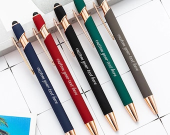 Personalised Luxurious Soft Touch Rose Gold Pen, Gift Pens for Women Best Friends Gift, Business Pens Bulk Fancy Custom Pen Presents for Her