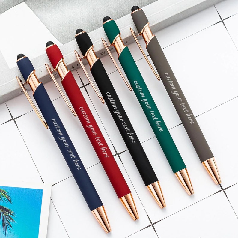 Personalised Luxurious Soft Touch Rose Gold Pen, Gift Pens for Women Best Friends Gift, Business Pens Bulk Fancy Custom Pen Presents for Her 画像 1