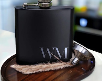 Personalised Engraved Hip Flask Custom 6oz Hipflask Wedding Gift Idea, Fathers Day, Groomsmen Best Man Favours Special Occasion Gift for Him