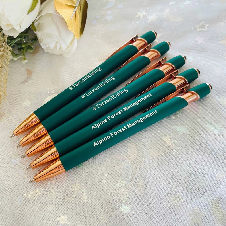 Personalised Luxurious Soft Touch Rose Gold Pen, Gift Pens for Women Best Friends Gift, Business Pens Bulk Fancy Custom Pen Presents for Her image 6