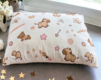 Baby Pillow | Double Sided, Toy Pattern, 35x45 cm, Cover + Pillow