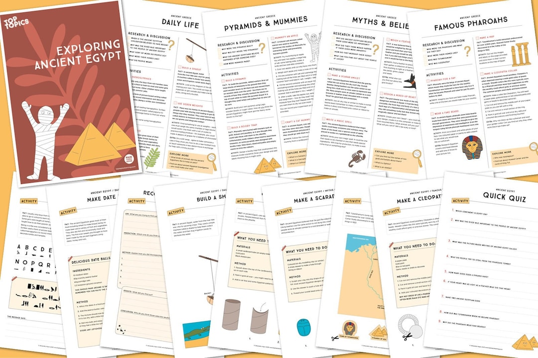 Schede Didattiche Vestiti Dei Faraoni Lapbook Egizi Classe Quarta