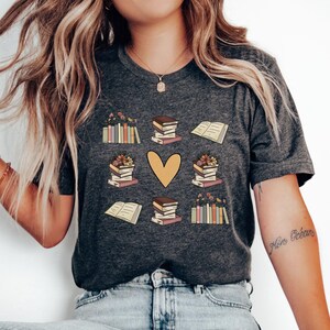 Book and Flowers Tee, Reading TShirt, Librarian Shirt, Bookish, Funny Reading Shirt, Cute Graphic Tees, Read Shirt, BookClub Shirt, bookworm