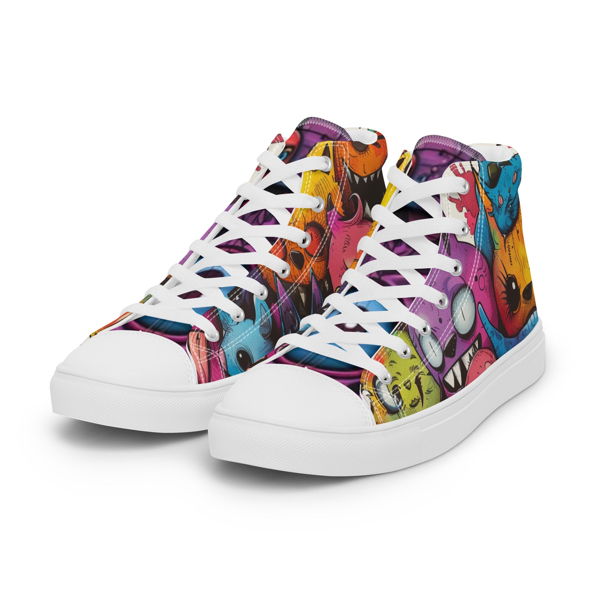 Nightmare Graffiti Doodle Women's High Top Chuck Canvas